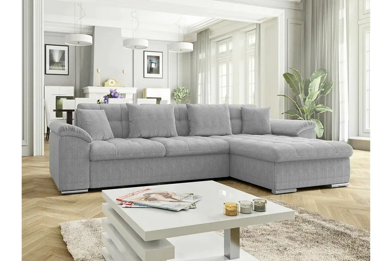 Camior 3-sits Hörnbäddsoffa Ljusgrå - Møbler - Sofaer - Sovesofaer - Hjørnesovesofa