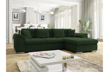 Camior 3-sits Hörnbäddsoffa NO_BRAND Dark green - Møbler - Sofaer - Sovesofaer - Hjørnesovesofa