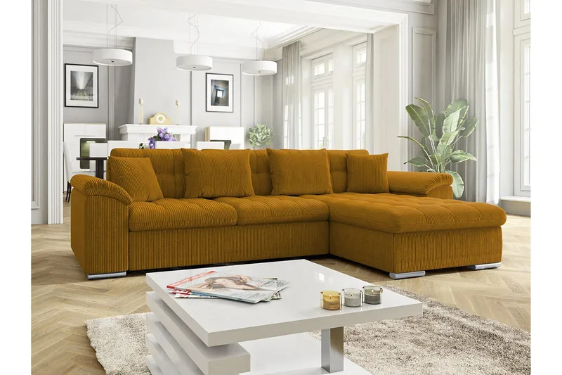 Camior 3-sits Hörnbäddsoffa Yellow - Møbler - Sofaer - Sovesofaer - Hjørnesovesofa