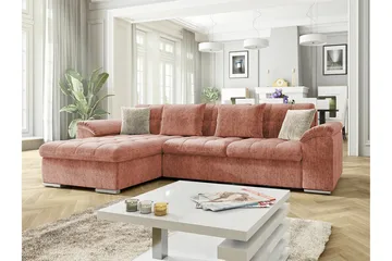 Camior 3-sits Hörnbäddsoffa Pink - Møbler - Sofaer - Sovesofaer - Hjørnesovesofa