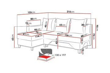 Castlebay 3-sits Hörnbäddsoffa NO_BRAND Brown/Beige - Møbler - Sofaer - Sovesofaer - Hjørnesovesofa
