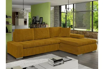 Cerys 3-sits Hörnbäddsoffa Dark yellow - Møbler - Sofaer - Sovesofaer - Sovesofa divan