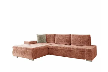 Cerys 3-sits Hörnbäddsoffa Dark pink - Møbler - Sofaer - Sovesofaer - Hjørnesovesofa