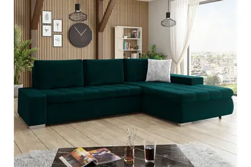 Cerys 3-sits Hörnbäddsoffa Green - Møbler - Sofaer - Sovesofaer - Hjørnesovesofa