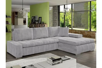 Cerys 3-sits Hörnbäddsoffa Light grey/Dark grey - Møbler - Sofaer - Sovesofaer - Hjørnesovesofa