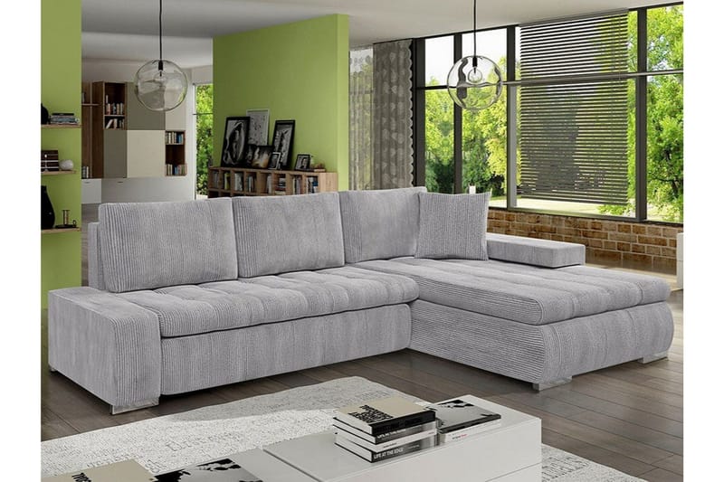 Cerys 3-sits Hörnbäddsoffa Light grey/Dark grey - Møbler - Sofaer - Sovesofaer - Hjørnesovesofa