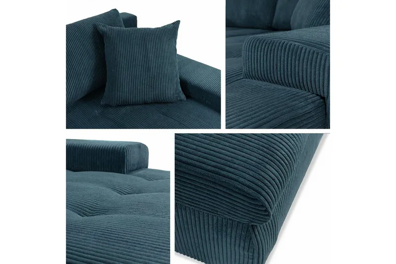 Cerys 3-sits Hörnbäddsoffa Light grey/Dark grey - Møbler - Sofaer - Sovesofaer - Hjørnesovesofa