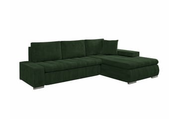 Cerys 3-sits Hörnbäddsoffa NO_BRAND Green - Møbler - Sofaer - Sovesofaer - Hjørnesovesofa