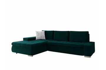 Cerys 3-sits Hörnbäddsoffa NO_BRAND Green - Møbler - Sofaer - Sovesofaer - Hjørnesovesofa