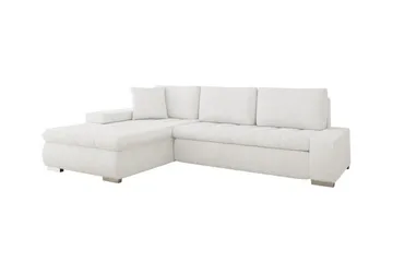 Cerys 3-sits Hörnbäddsoffa NO_BRAND White - Møbler - Sofaer - Sovesofaer - Sovesofa divan