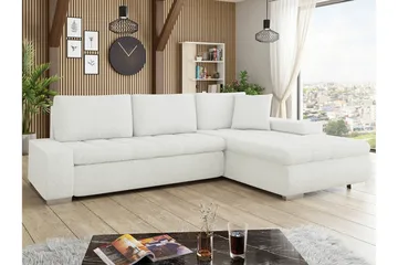Cerys 3-sits Hörnbäddsoffa White - Møbler - Sofaer - Sovesofaer - Sovesofa divan