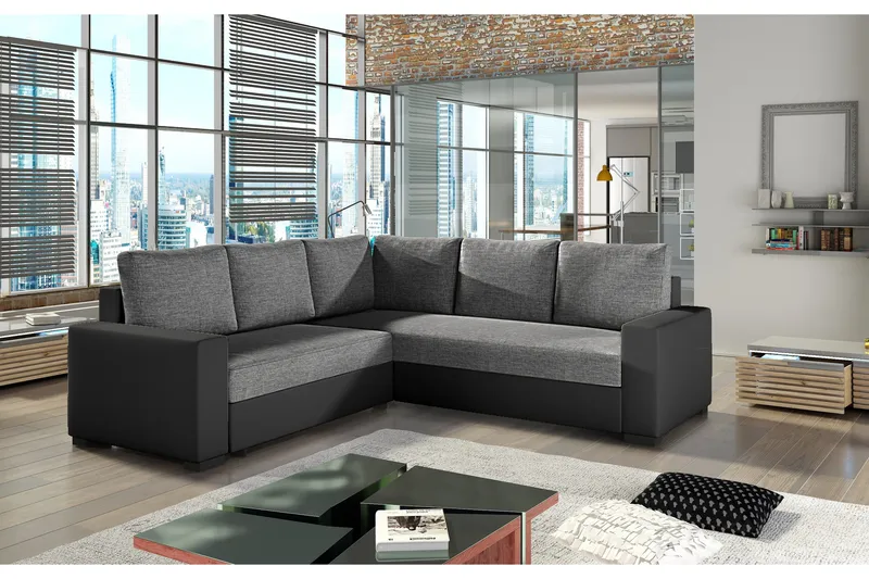 Deltan Hjørnesovesofa, Grå/Svart