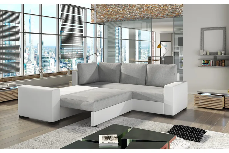 Deltan Hjørnesovesofa - Grå/Svart - Møbler - Sofaer - Sovesofaer - Hjørnesovesofa