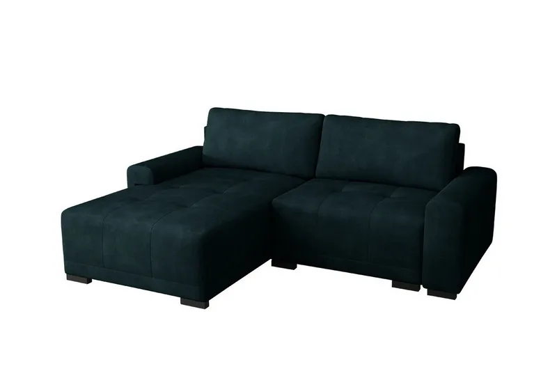 Denegal 2-seter Venstrevendt Sovesofa med Oppbevaring 130x190 cm i Fløyel, Grønn