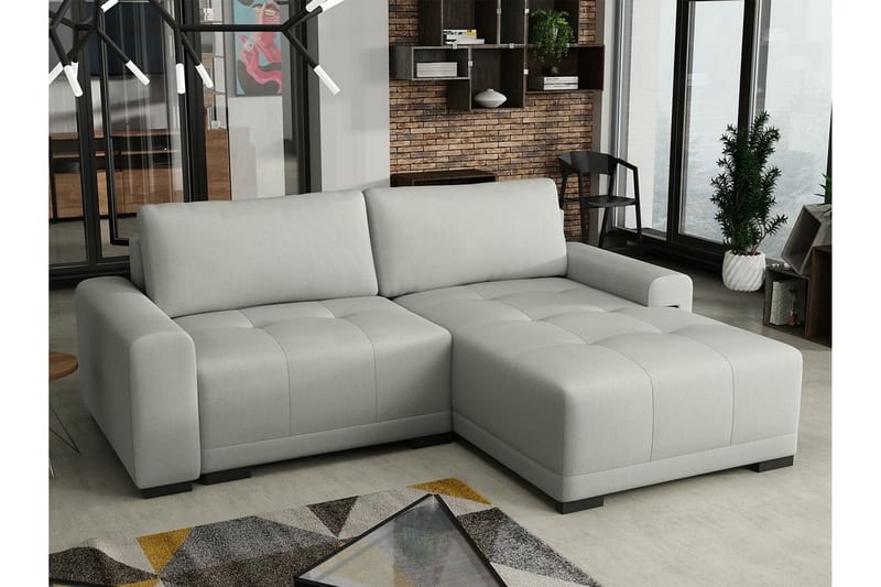 Denegal 2-sits Hörnbäddsoffa Light grey/Dark grey - Møbler - Sofaer - Sovesofaer - Hjørnesovesofa