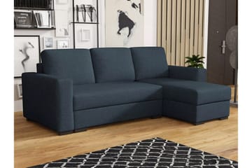 Denegal 3-seters Hjørnesovesofa - Blå - Møbler - Sofaer - Sovesofaer - Hjørnesovesofa