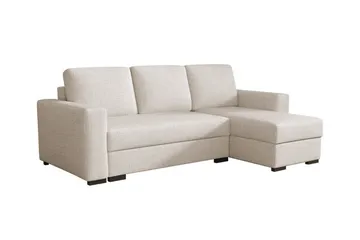 Denegal 3-seters Hjørnesovesofa - Cream - Møbler - Sofaer - Sovesofaer - Hjørnesovesofa