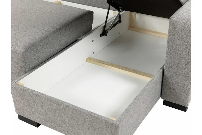 Denegal 3-seters Hjørnesovesofa - Grå - Møbler - Sofaer - Sovesofaer - Hjørnesovesofa