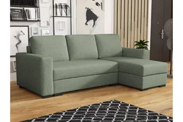 Denegal 3-seters Hjørnesovesofa - Grøn - Møbler - Sofaer - Sovesofaer - Hjørnesovesofa