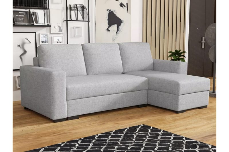 Denegal 3-seters Hjørnesovesofa - Lysegrå - Møbler - Sofaer - Sovesofaer - Hjørnesovesofa