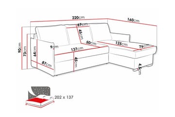 Denegal 3-seters Hjørnesovesofa - Møbler - Sofaer - Sovesofaer - Sovesofa divan