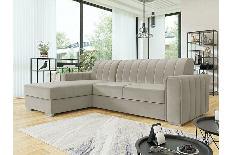 Denegal 3-sits Hörnbäddsoffa beige - Møbler - Sofaer - Sovesofaer - Hjørnesovesofa