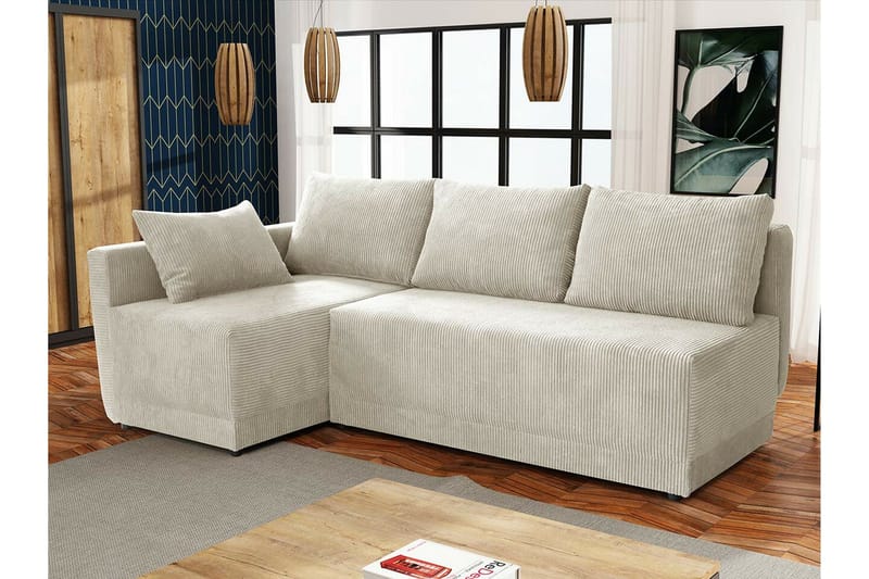 Denegal 3-sits Hörnbäddsoffa beige - Møbler - Sofaer - Sovesofaer - Sovesofa divan