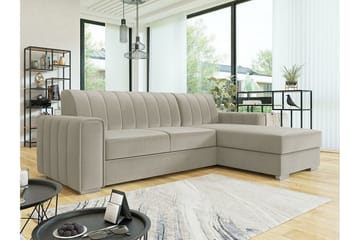 Denegal 3-sits Hörnbäddsoffa Beige/Light beige - Møbler - Sofaer - Sovesofaer - Sovesofa divan
