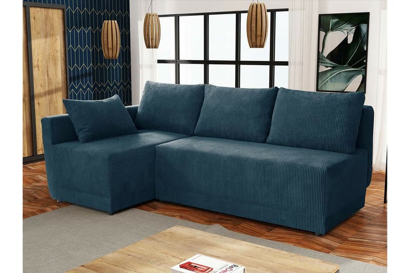 Denegal 3-sits Hörnbäddsoffa Dark blue - Møbler - Sofaer - Sovesofaer - Hjørnesovesofa