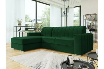 Denegal 3-sits Hörnbäddsoffa Dark green - Møbler - Sofaer - Sovesofaer - Hjørnesovesofa