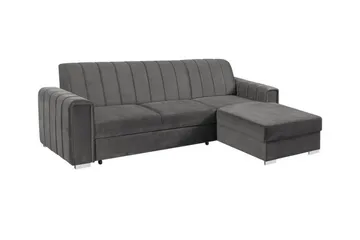 Denegal 3-sits Hörnbäddsoffa Dark grey - Møbler - Sofaer - Sovesofaer - Hjørnesovesofa