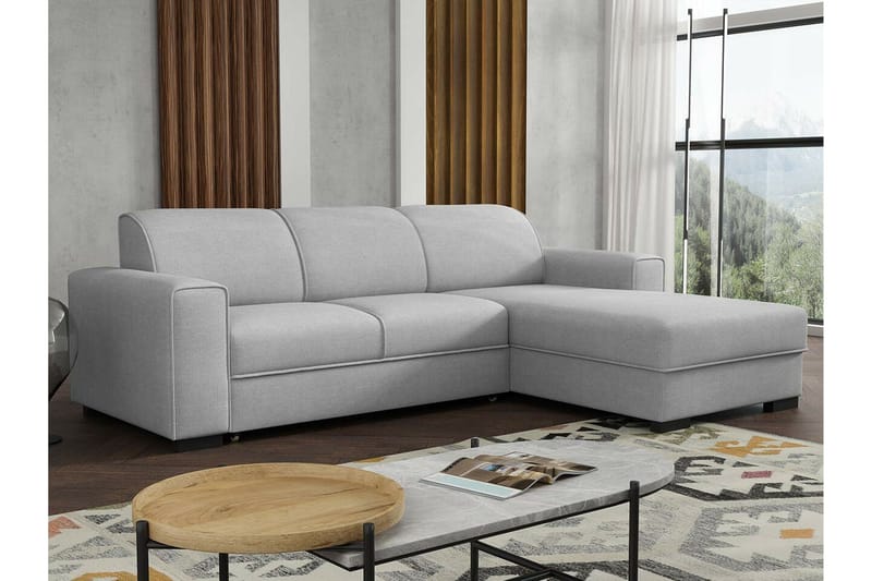 Denegal 3-sits Hörnbäddsoffa Ljusgrå - Møbler - Sofaer - Sovesofaer - Hjørnesovesofa