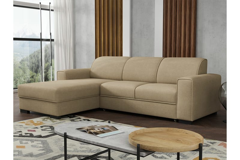 Denegal 3-sits Hörnbäddsoffa NO_BRAND beige - Møbler - Sofaer - Sovesofaer - Hjørnesovesofa