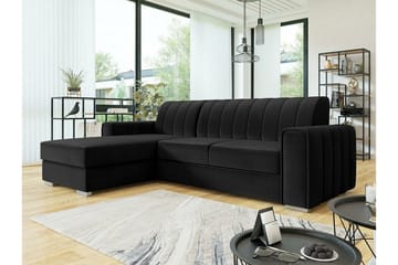 Denegal 3-sits Hörnbäddsoffa NO_BRAND Black - Møbler - Sofaer - Sovesofaer - Sovesofa divan