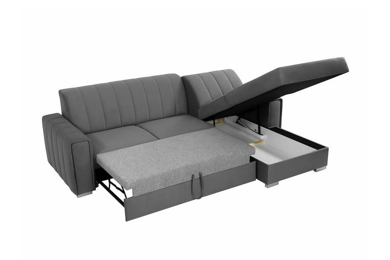 Denegal 3-sits Hörnbäddsoffa NO_BRAND Black - Møbler - Sofaer - Sovesofaer - Sovesofa divan