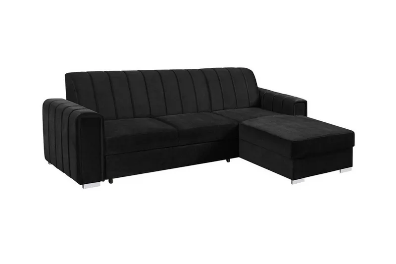 Denegal 3-sits Hörnbäddsoffa NO_BRAND Black