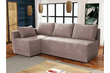 Denegal 3-sits Hörnbäddsoffa NO_BRAND Brown - Møbler - Sofaer - Sovesofaer - Hjørnesovesofa
