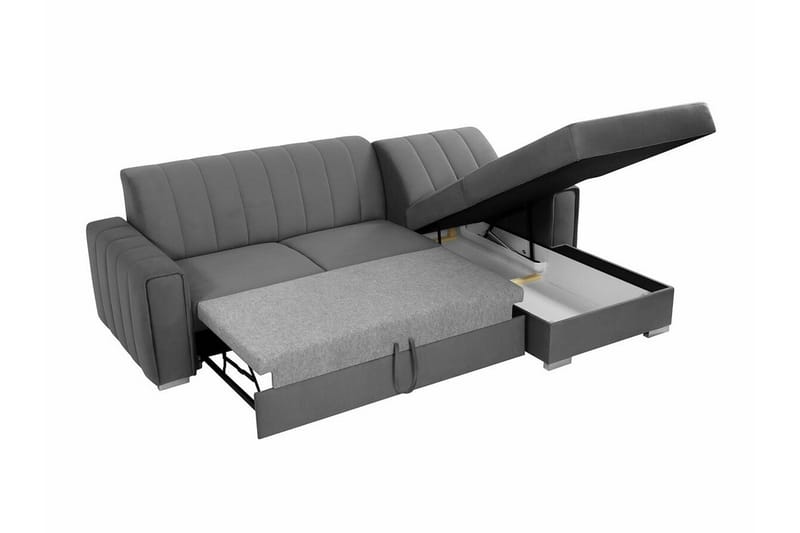 Denegal 3-sits Hörnbäddsoffa NO_BRAND Dark green - Møbler - Sofaer - Sovesofaer - Hjørnesovesofa