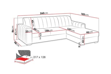 Denegal 3-sits Hörnbäddsoffa NO_BRAND Dark green - Møbler - Sofaer - Sovesofaer - Hjørnesovesofa