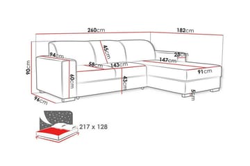 Denegal 3-sits Hörnbäddsoffa NO_BRAND Dark green - Møbler - Sofaer - Sovesofaer - Hjørnesovesofa