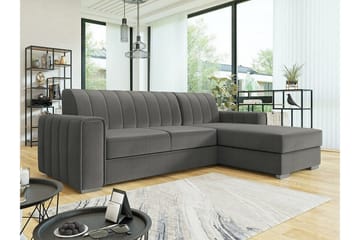 Denegal 3-sits Hörnbäddsoffa NO_BRAND Dark grey - Møbler - Sofaer - Sovesofaer - Hjørnesovesofa