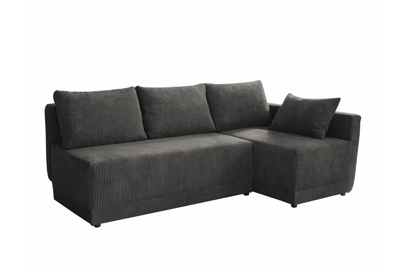 Denegal 3-sits Hörnbäddsoffa NO_BRAND Dark grey - Møbler - Sofaer - Sovesofaer - Hjørnesovesofa