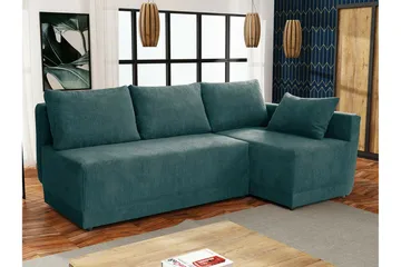 Denegal 3-sits Hörnbäddsoffa NO_BRAND Green - Møbler - Sofaer - Sovesofaer - Hjørnesovesofa