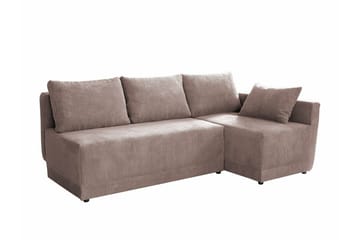 Denegal 3-sits Hörnbäddsoffa NO_BRAND Light pink - Møbler - Sofaer - Sovesofaer - Sovesofa divan