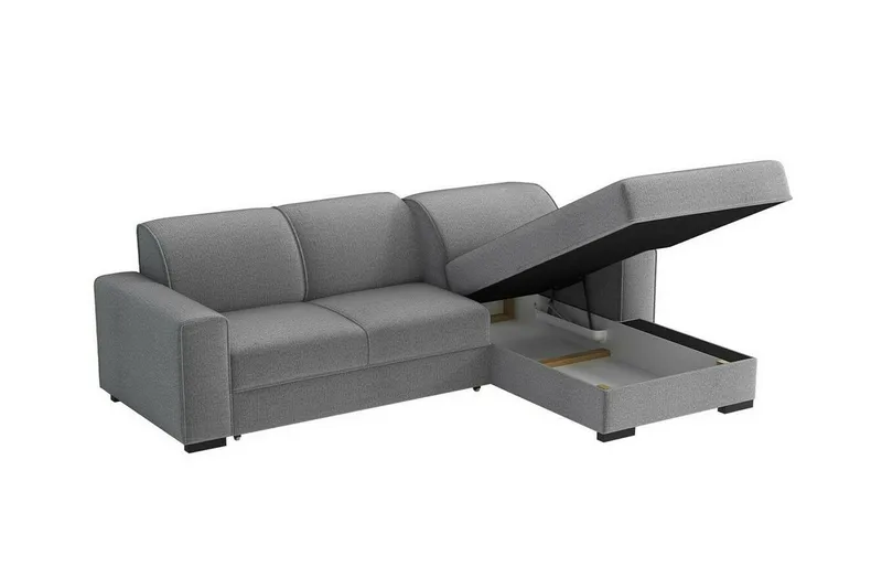 Denegal 3-sits Hörnbäddsoffa NO_BRAND Ljusgrå - Møbler - Sofaer - Sovesofaer - Hjørnesovesofa