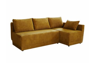 Denegal 3-sits Hörnbäddsoffa NO_BRAND Mustard yellow - Møbler - Sofaer - Sovesofaer - Hjørnesovesofa