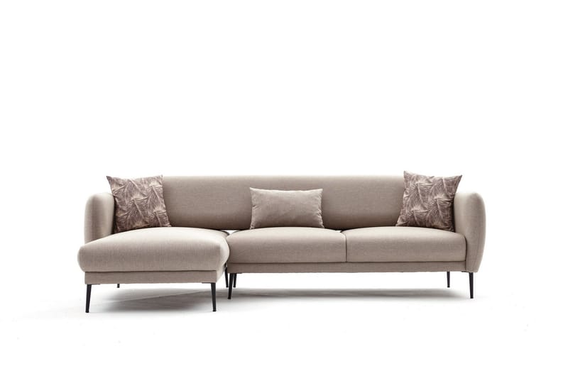 Divansovesofa 3-seters Genna - Beige - Hjørnesovesofa