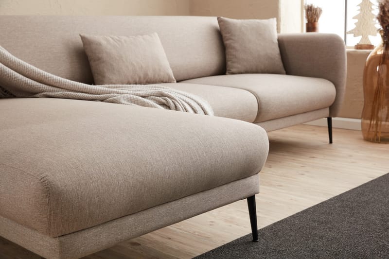 Divansovesofa 3-seters Genna - Beige - Hjørnesovesofa