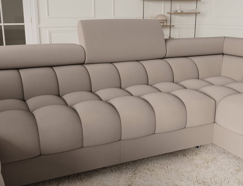 Fectory 6-seters Bubblig hjørnesovesofa med sjeselong og oppbevaring Høyre - Sola 18 - Møbler - Sofaer - Sovesofaer - Hjørnesovesofa