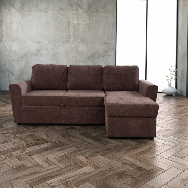 Hjørnesovesofa Fenor - Brun - Møbler - Sofaer - Sovesofaer - Hjørnesovesofa